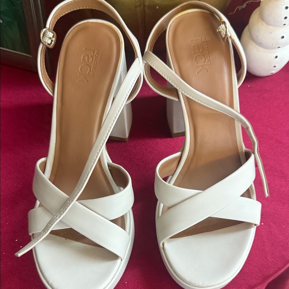 Elegant Cream Strappy Heels